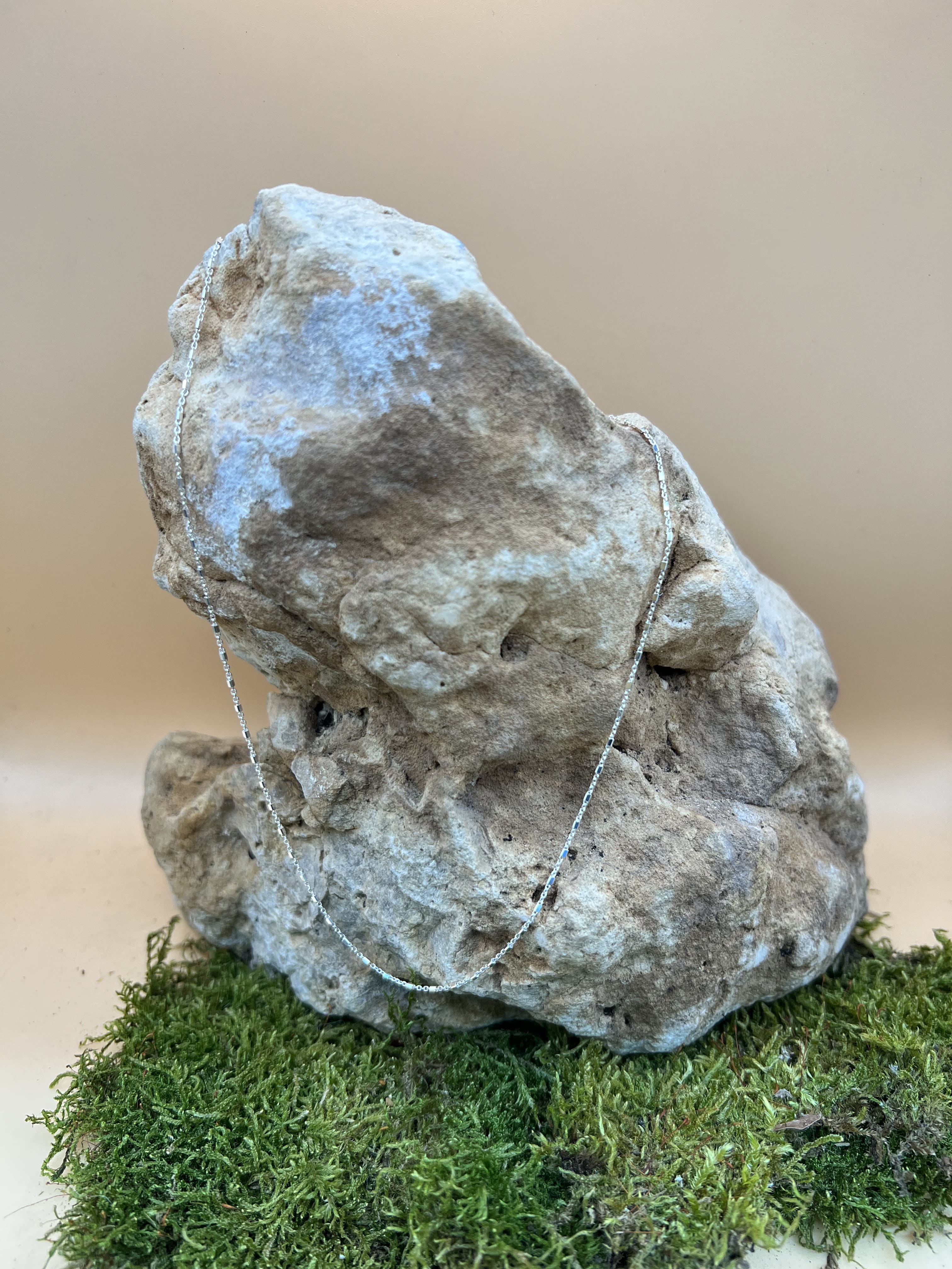 Würfelkette silber, 50cm