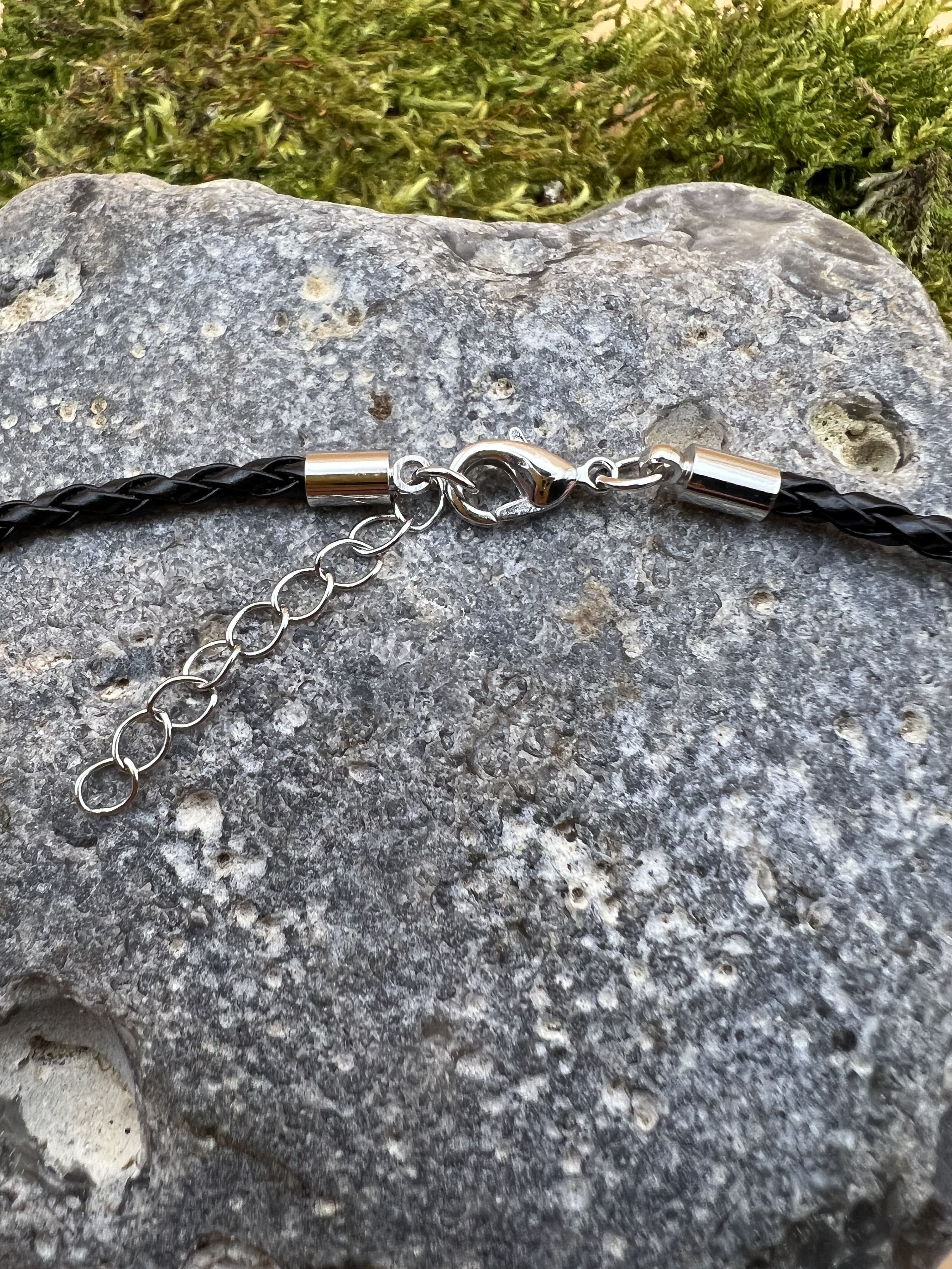 Lederkette schwarz geflochten mit Verschluss