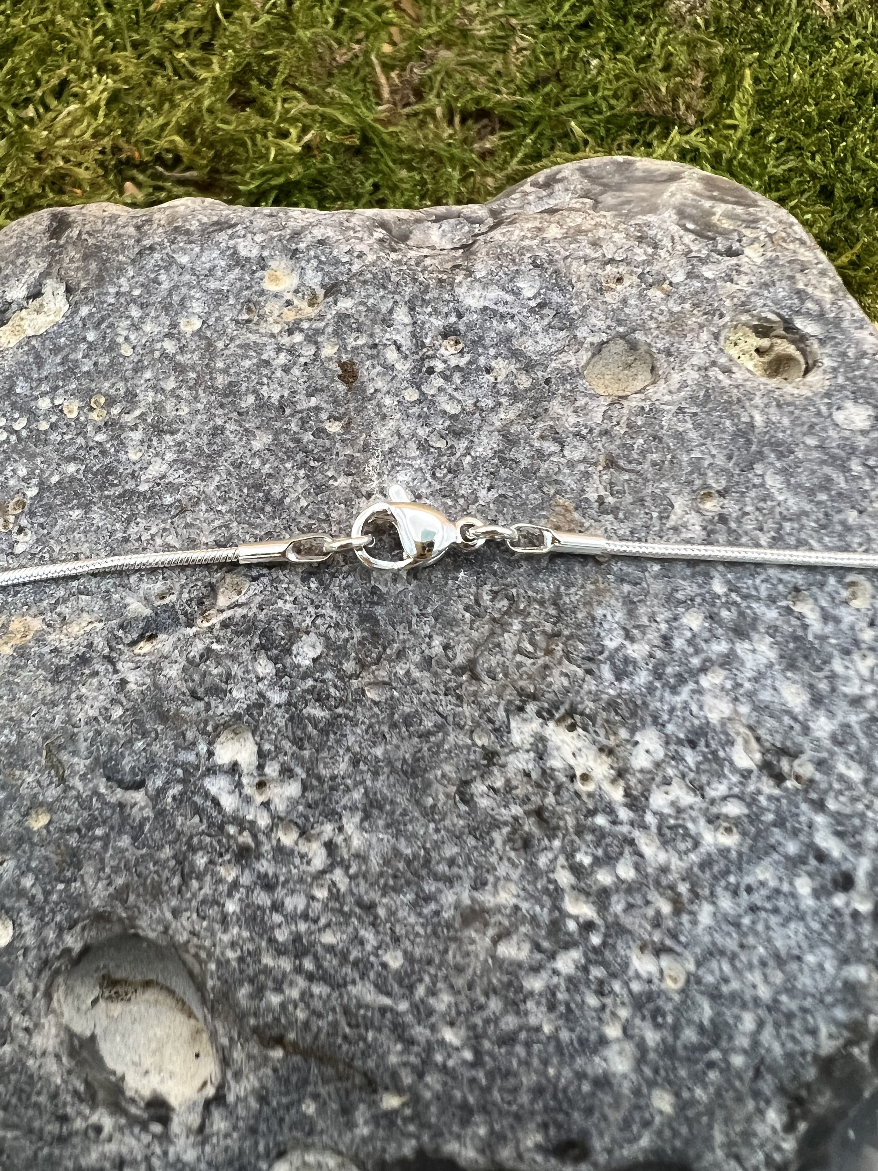 Schlangenkette versilbert, 50cm