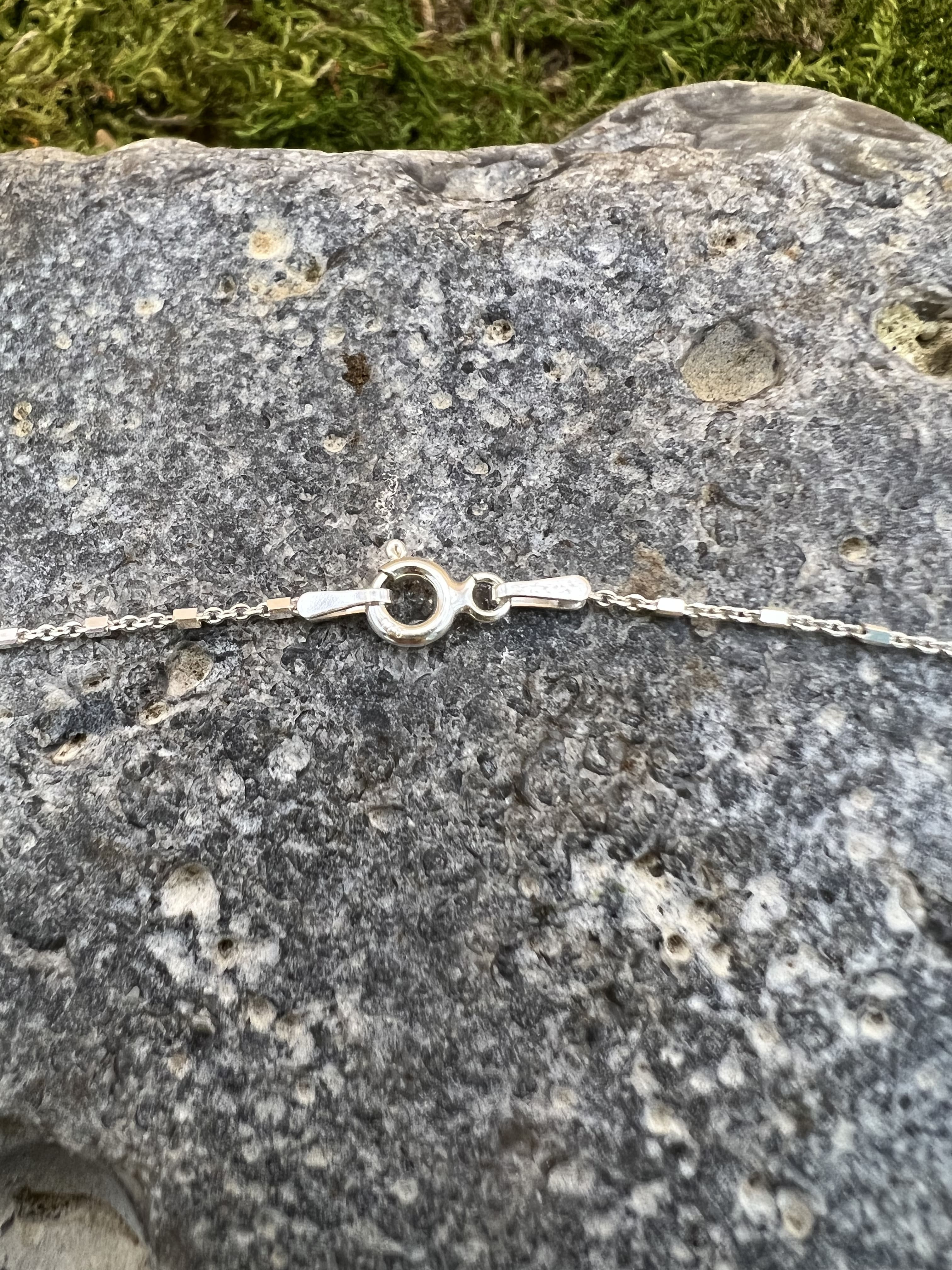 Würfelkette silber, 50cm