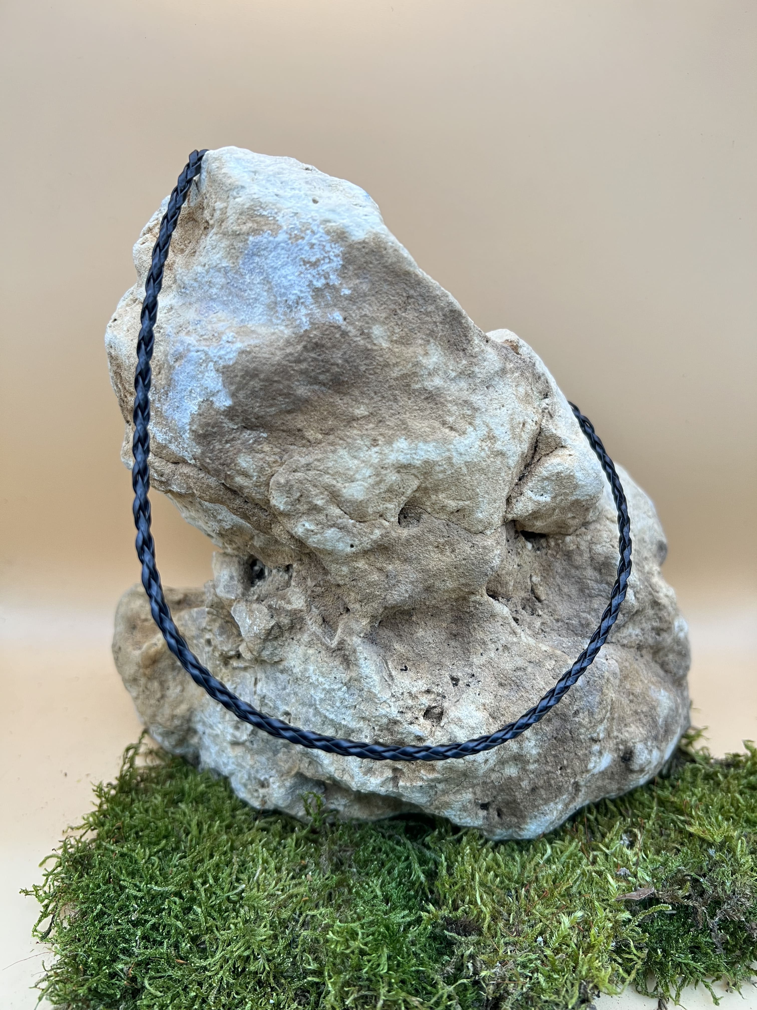 Lederkette schwarz geflochten mit Verschluss